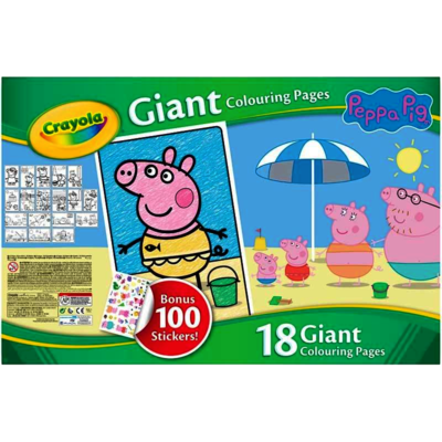 Crayola Peppa pig giant colouring pages with stickers – Grizzly Kids